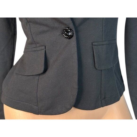 NEW No Boundaries Black Sequin Lapel Holiday Party Knit Blazer w/ Stretch S 3-5 - Picture 3 of 9